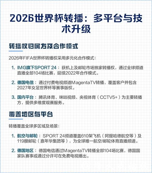 2026世界杯直播平台推荐与观看指南 2026世界杯直播平台推荐与观看指南
